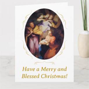 Customizable Vintage Nativity Christmas Card