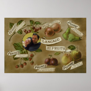Customizable Vintage Romantic Fruit French Wedding Poster