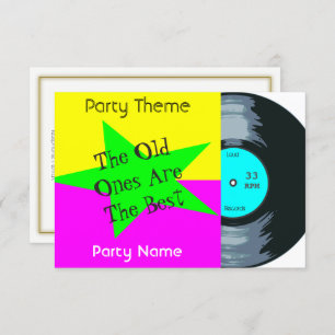 Customizable Vinyl Record Party Invitation