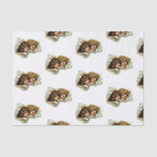 CUSTOMIZABLE WATERCOLOR ANGELS Tissue Paper (Front)