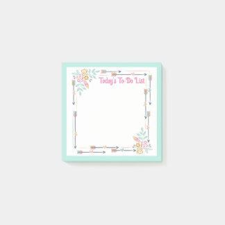 Customizable Watercolour Floral To-Do List Post-it Notes