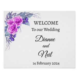 Customizable watercolour Welcome Wedding Sign