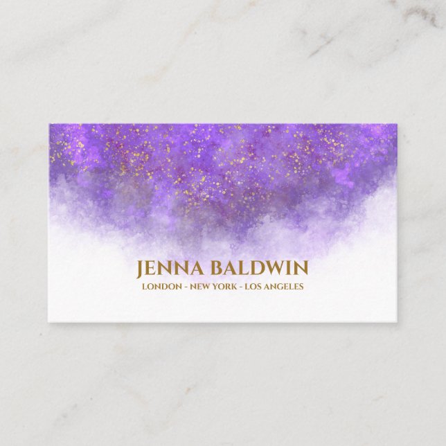 Customizable Watercolour with Gold Flecks Business Card (Front)