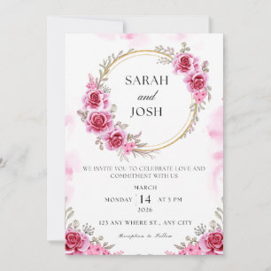 Customizable Wedding Invitation floral 