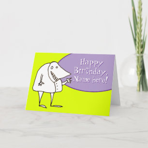 Customizable Weird Cartoon Guy Happy Birthday Card