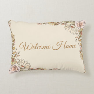 Customizable "Welcome Home" Botanical Pillow