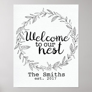Customizable Welcome to Our Nest print