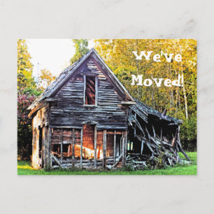 CUSTOMIZABLE "WE'VE MOVED"/PHOTO/HOUSE IN RUINS ANNOUNCEMENT POSTCARD