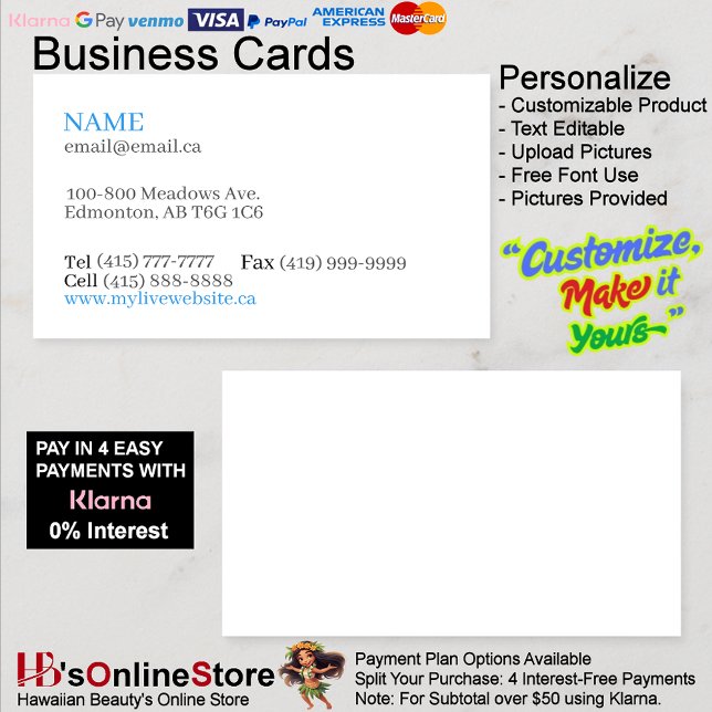 Customizable White Basic Business Cards (Customizable White Basic Business Cards.)