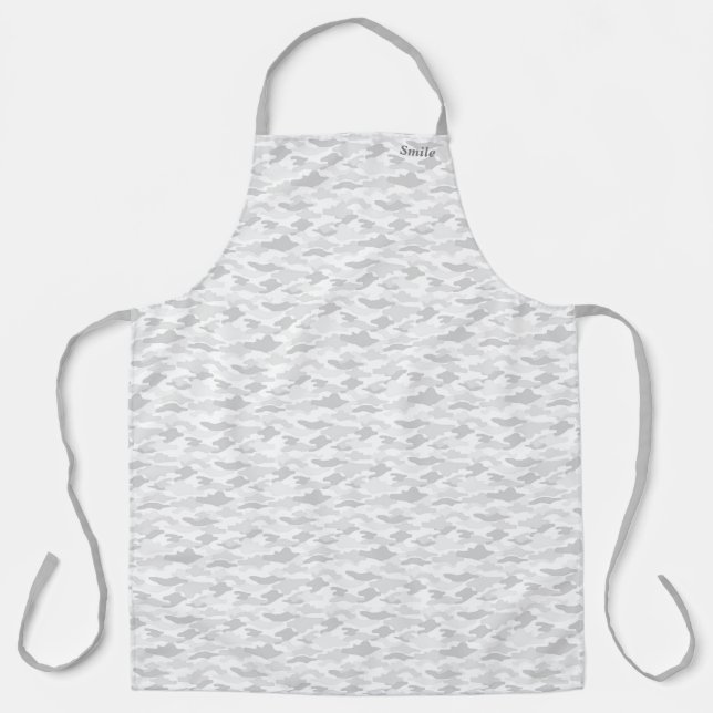 Customizable White Camouflage Apron Name (Front)