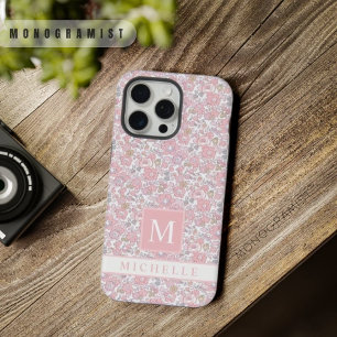 Customizable White Floral Pink Flowers iPhone 15 Pro Max Case