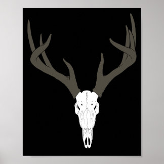 Customizable White-Tailed Deer Skull Poster