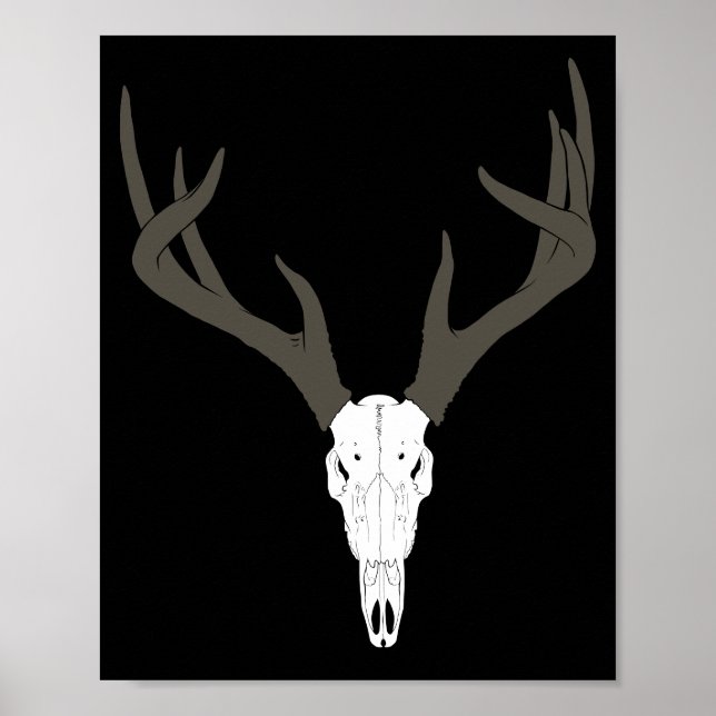Customizable White-Tailed Deer Skull Poster (Front)