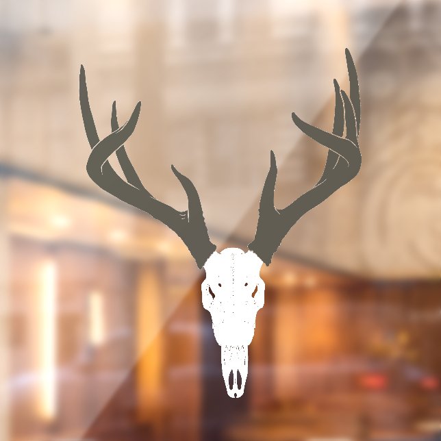Customizable White-Tailed Deer Skull Window Cling (Sheet 2)