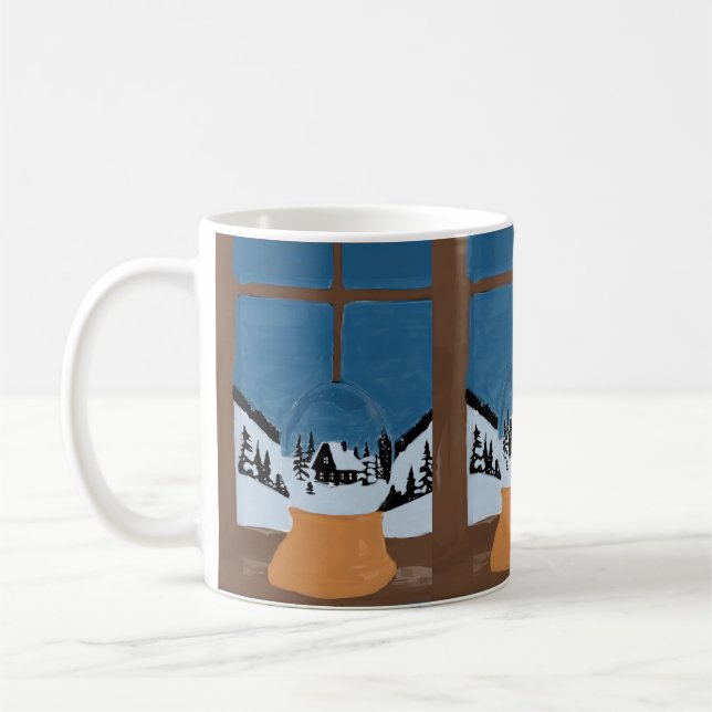 Customizable Winter Wonderland Snowglobe Mug (Left)