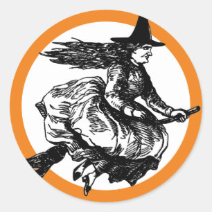 CUSTOMIZABLE WITCH ROUND STICKER