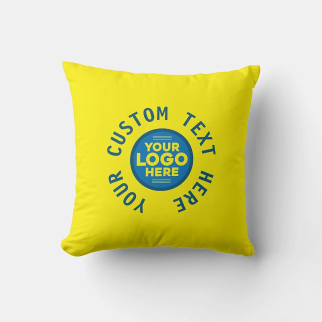 Customizable with Your Text or Logo Here Throw Pil Cushion (Front)