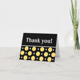 Customizable Yellow Tennis Balls & Diamonds Sporty Thank You Card