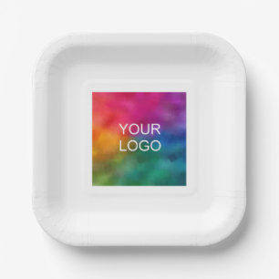 Customizable Your Company Logo Here Square Paper Plate