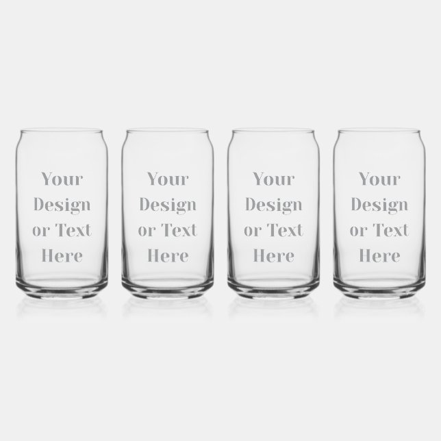 Customizable Your Design or Text Here Personalized Can Glass (Back)