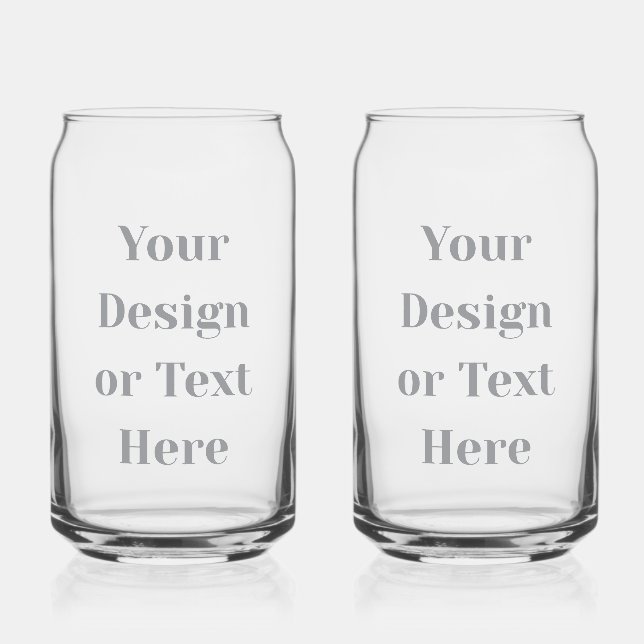 Customizable Your Design or Text Here Personalized Can Glass (Back)
