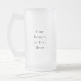 Customizable Your Design or Text Here Personalized Frosted Glass Beer Mug