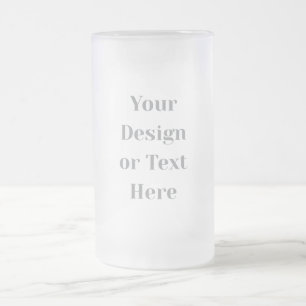 Customizable Your Design or Text Here Personalized Frosted Glass Beer Mug