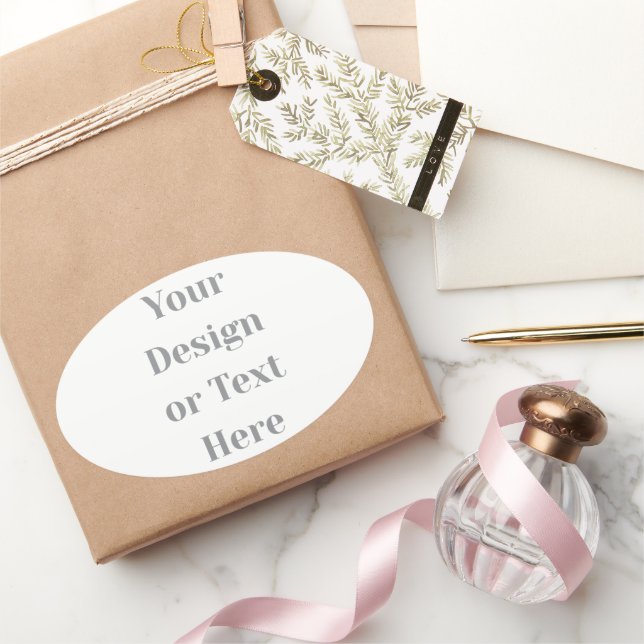 Customizable Your Design or Text Here Personalized Oval Sticker (Gifting)