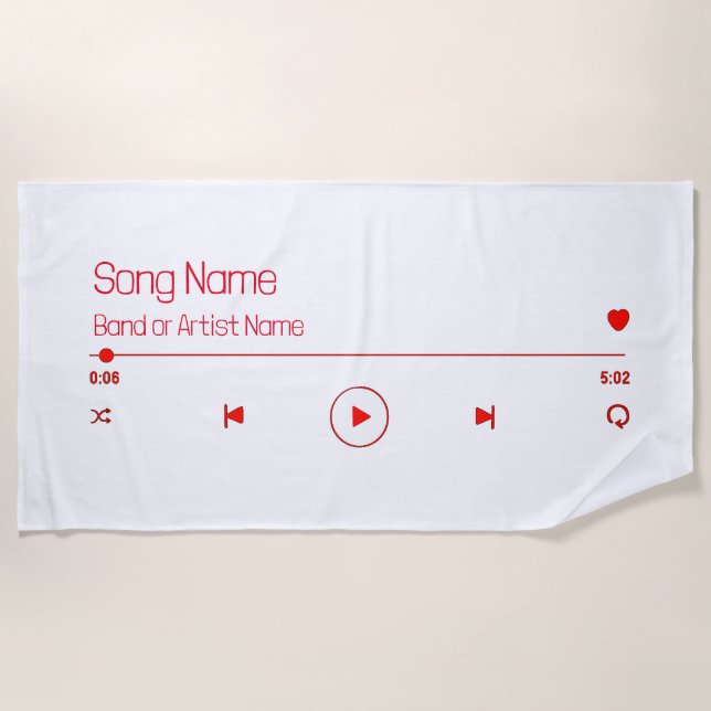 Customizable Your Favorite Music Beach Towel (Front)