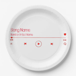 Customizable Your Favorite Music Paper Plate