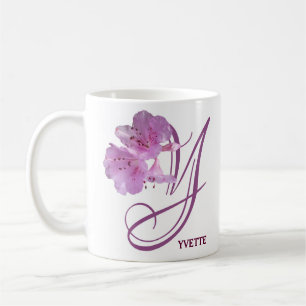 Customizable Yvette name pink rose flowers boho Coffee Mug