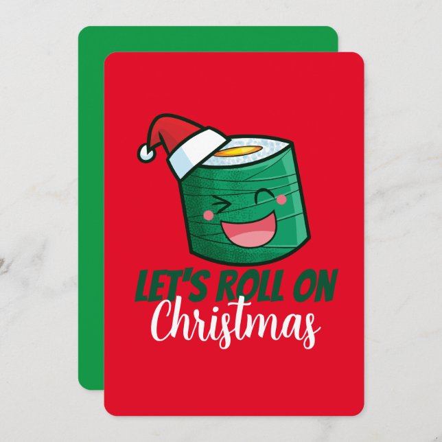 CustomizableLet's Roll on Christmas Invitation (Front/Back)