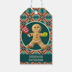 CustomizablePickleball Gingerbread Cheer Gift Tags