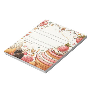 Customizavle Baker's Pastel Desserts Notepad