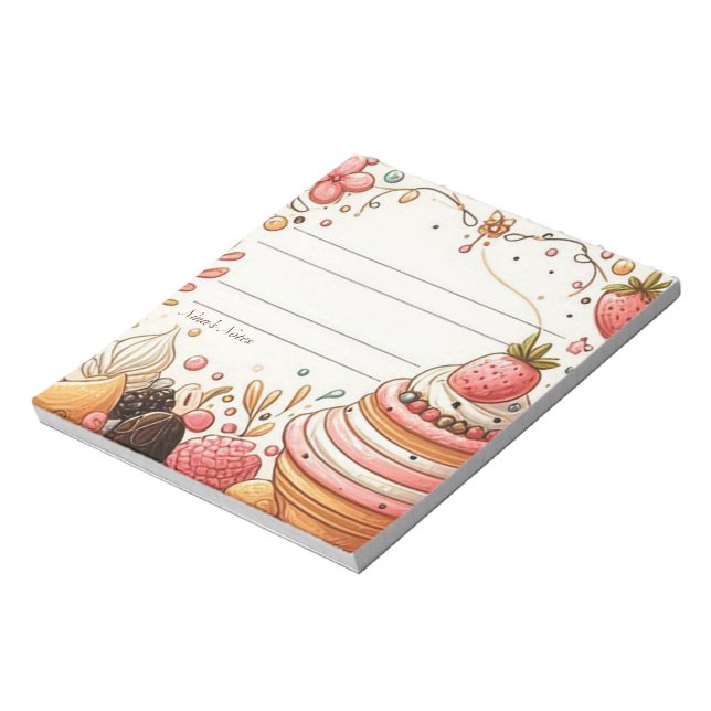Customizavle Baker's Pastel Desserts Notepad (Rotated)