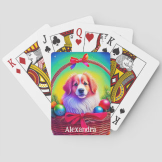 Customize 2026 Cutest Loyal Christmas Dog  Playing Cards