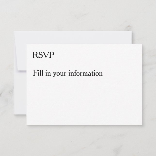 Customize Add Name Photo or Artwork RSVP Card (Back)