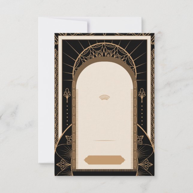 CUSTOMIZE: Art Deco Style Background Wedding Save The Date (Front)