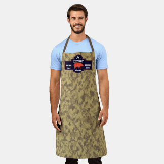 Customize Butcher Shop Orange Hog Brown Camo Apron