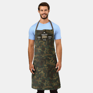 Customize Butcher Shop Orange Hog Digital Camo Apron