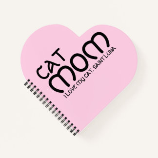 Customize Cat Mom Pet Lover Funny Quote Black Pink Notebook