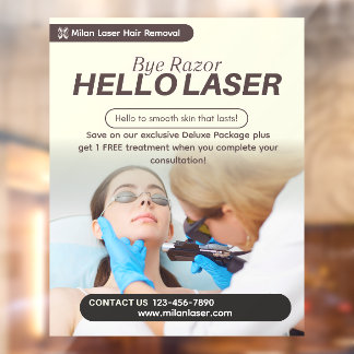 Customize Clean Laser Hair Removal Clinic Promo Window Cling