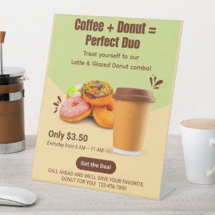 Customize Coffee And Donuts The Perfect Duo Pedestal Sign