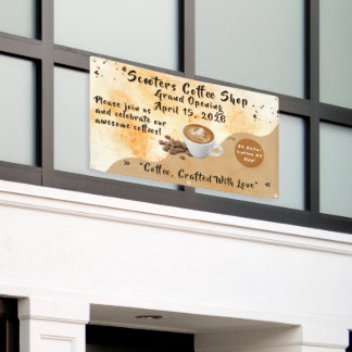 Customize Coffee Shop Grand Opening Special Day Banner