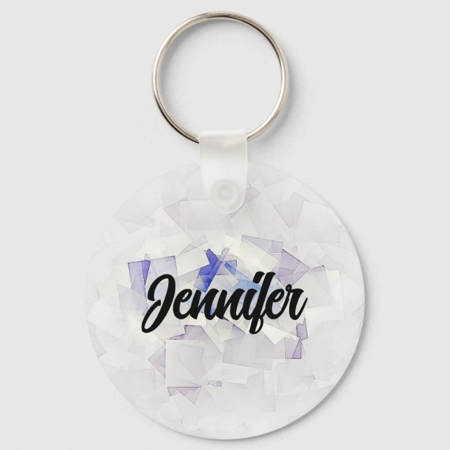 CUSTOMIZE | Cool Geometric Background Key Ring (Front)