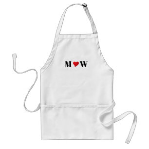 Customize Couple initials A Loves B red heart Standard Apron