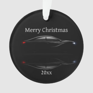 Customize Dated Christmas Sports Car Automobile   Ornament