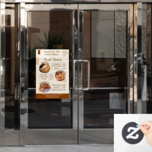 Customize Detailed Bakery Goods Entrance Promo Window Cling