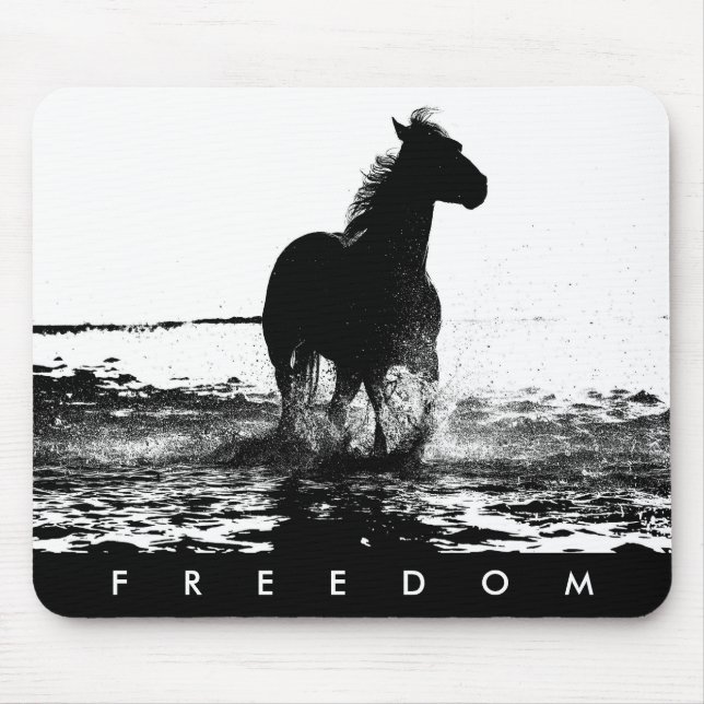 Customize Elegant Modern Pop Art Running Horse Mouse Mat (Front)