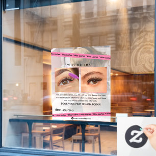 Customize Eyelash Extensions Beauty Studio Promo Window Cling